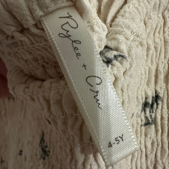 Rylee + Cru 4-5y Ivy Dress Tan Beige Palm Tree Tropical Vacation - Picture 2 of 3